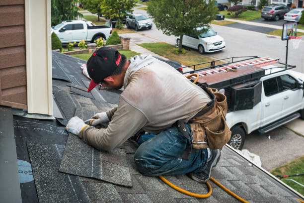 Professional Gutter Repair And Installation technician working in Alden, MI